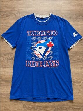 Vintage 1991 Toronto Blue Jays Starter Single Stitch Tee Shirt MLB Graphic